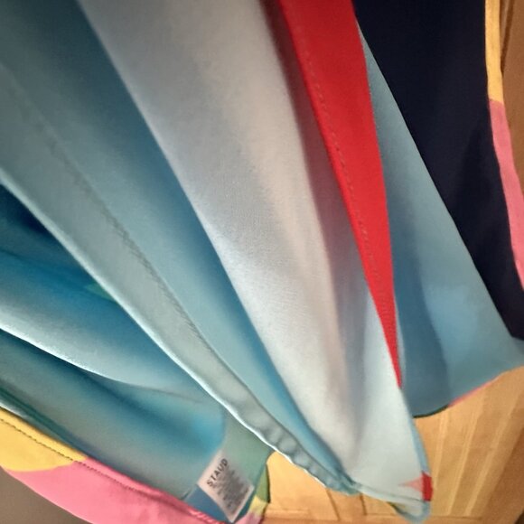 STAUD Milla Mini Dress Capri Coastal Marble Women's Size 4 Multicolor Colorful! - Picture 6 of 7